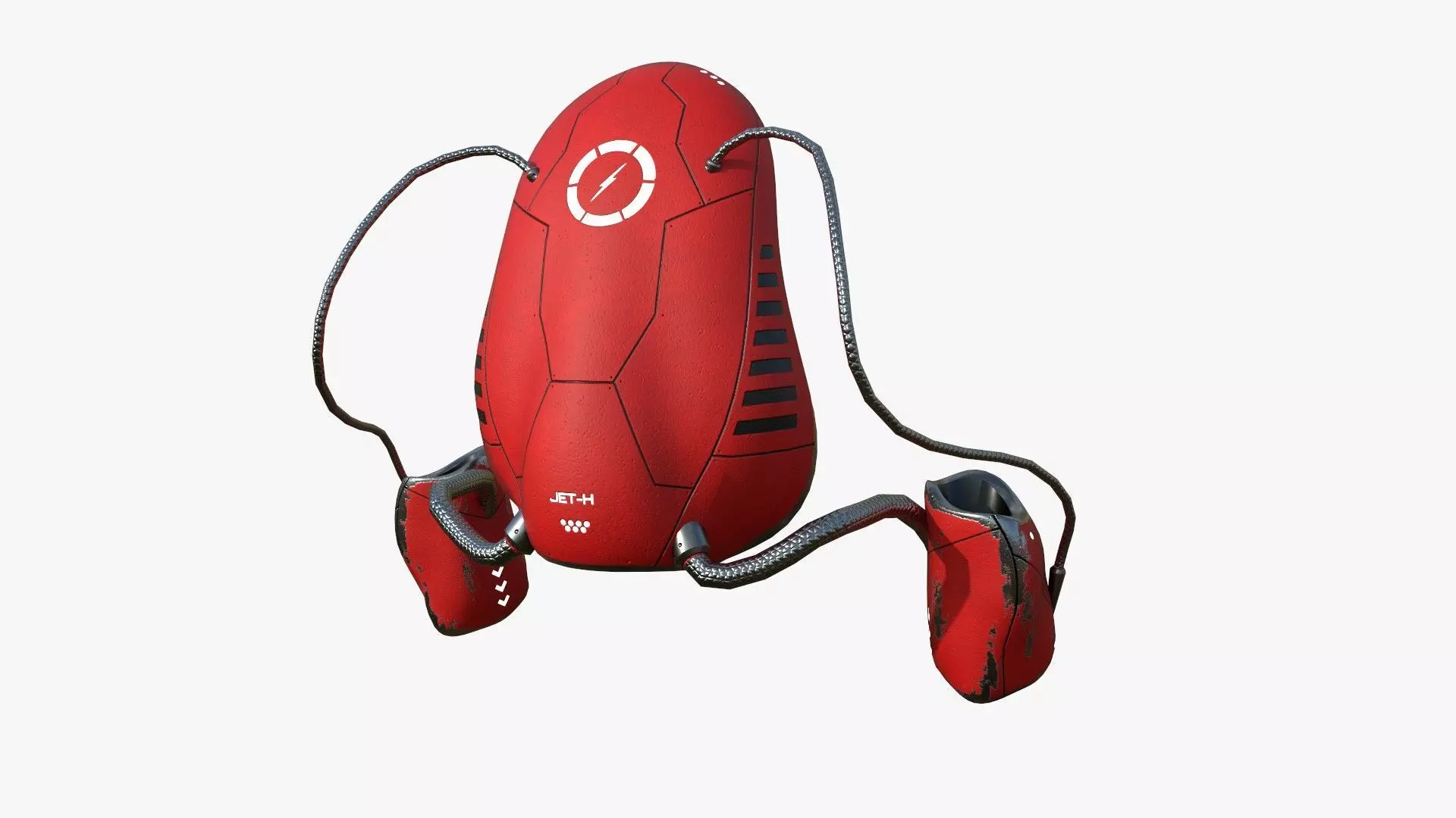 Jetpack H04 Red Black - SciFi Character Design Low-poly 3D model_0