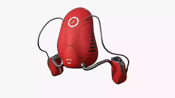 Jetpack H04 Red Black - SciFi Character Design Low-poly 3D model
