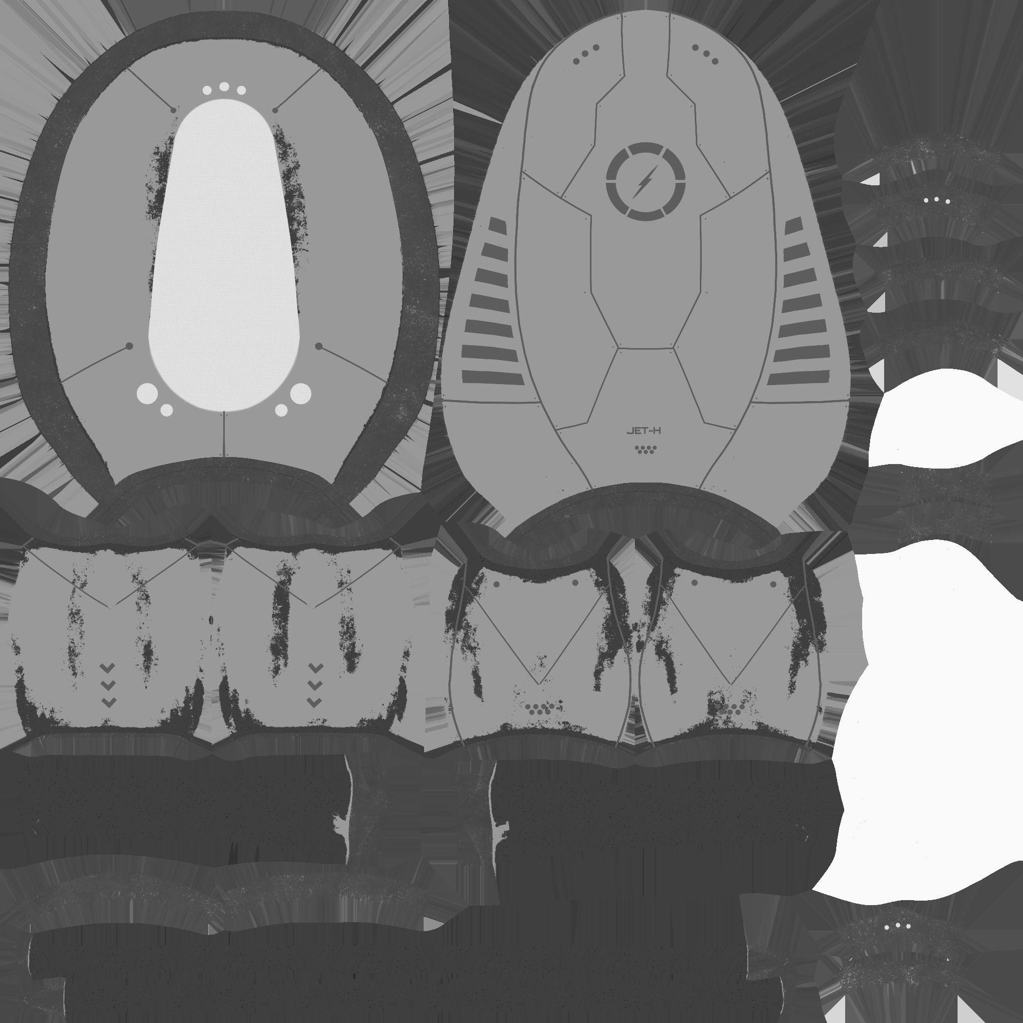 Jetpack H04 Red Black - SciFi Character Design Low-poly 3D model_25