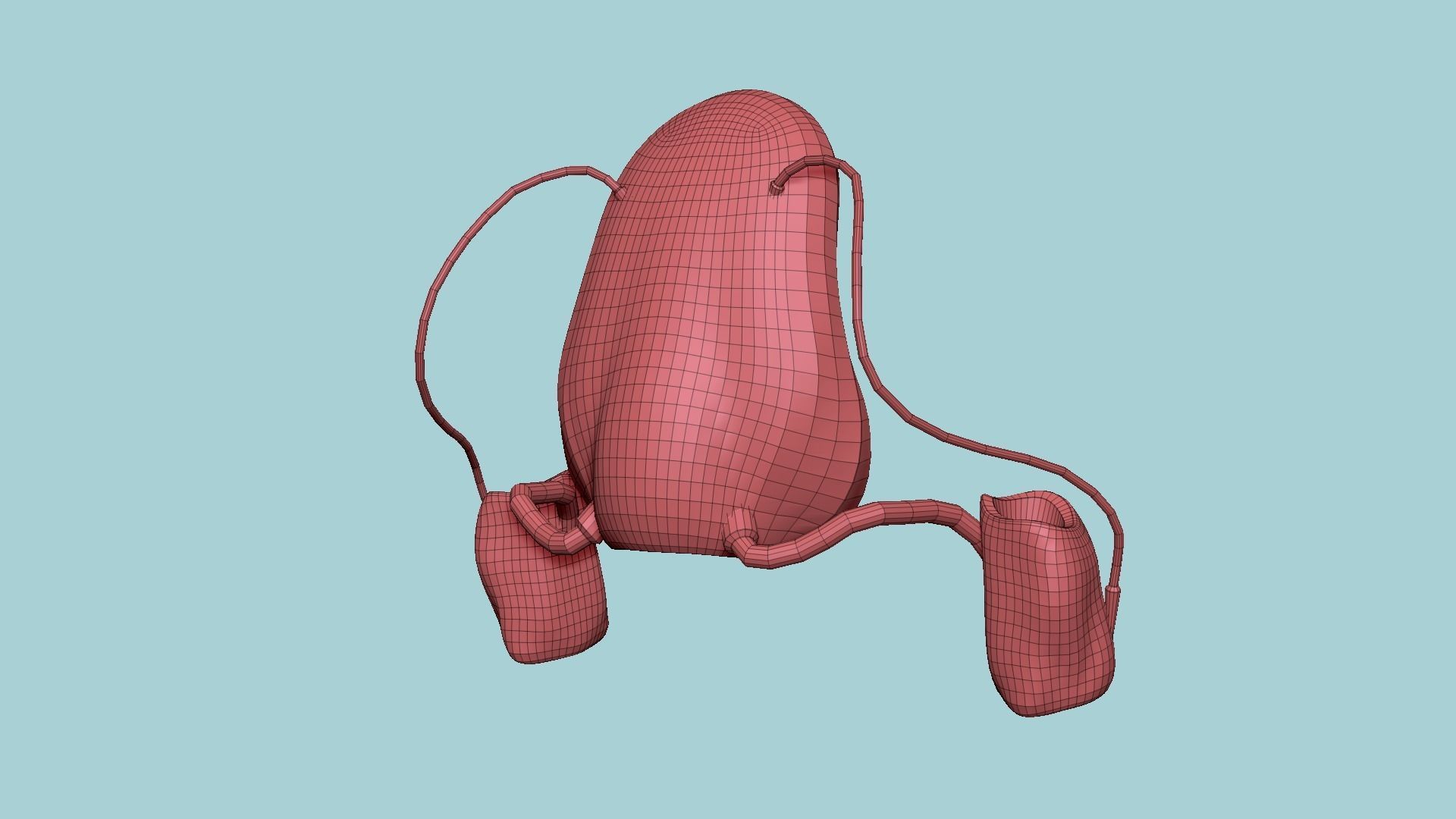 Jetpack H04 Red Black - SciFi Character Design Low-poly 3D model_15