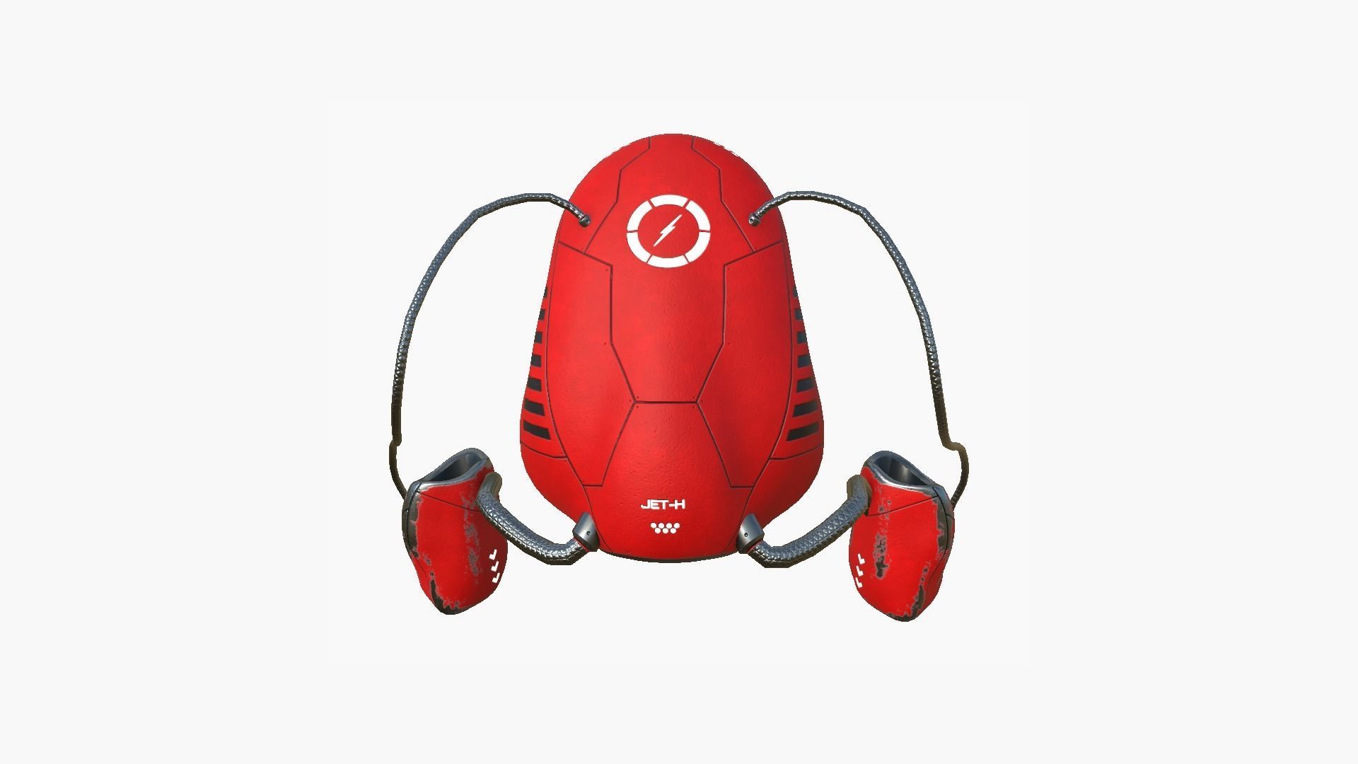 Jetpack H04 Red Black - SciFi Character Design Low-poly 3D model_1