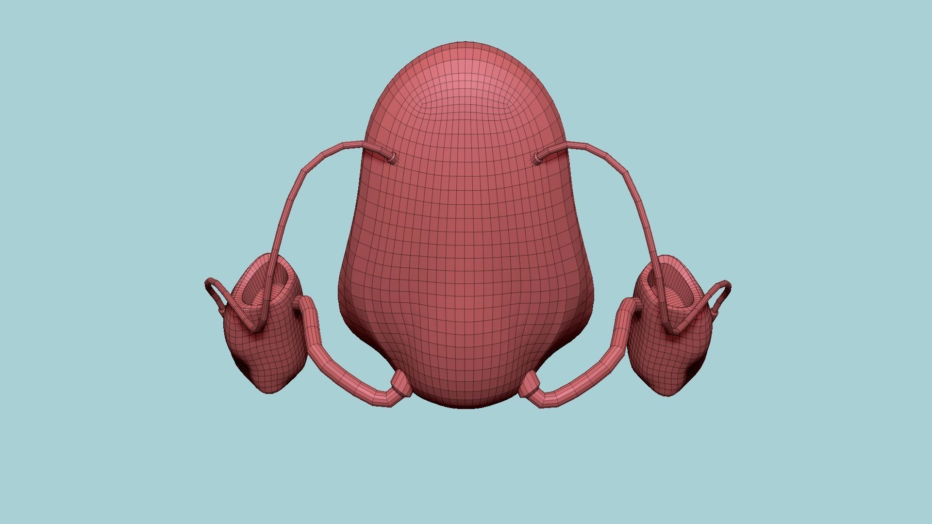 Jetpack H04 Red Black - SciFi Character Design Low-poly 3D model_18