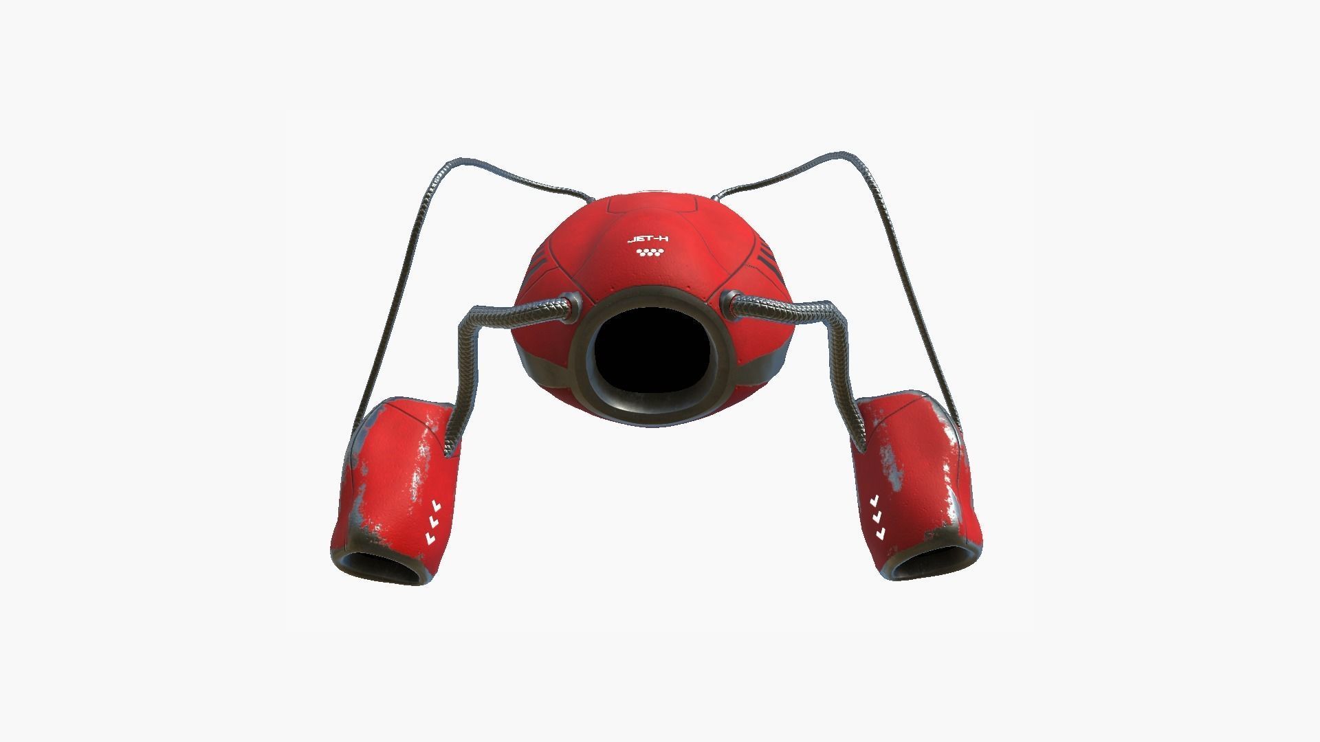 Jetpack H04 Red Black - SciFi Character Design Low-poly 3D model_4