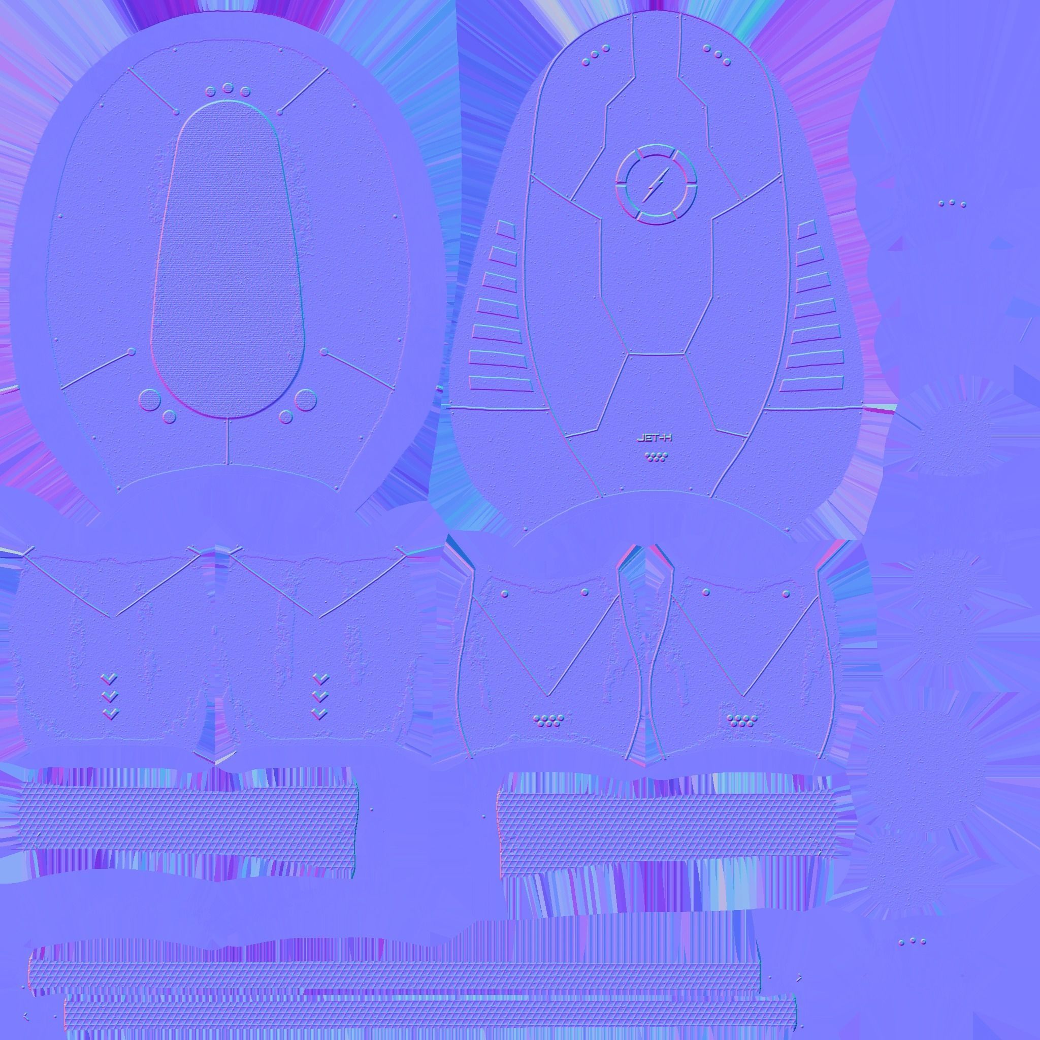 Jetpack H04 Red Black - SciFi Character Design Low-poly 3D model_24