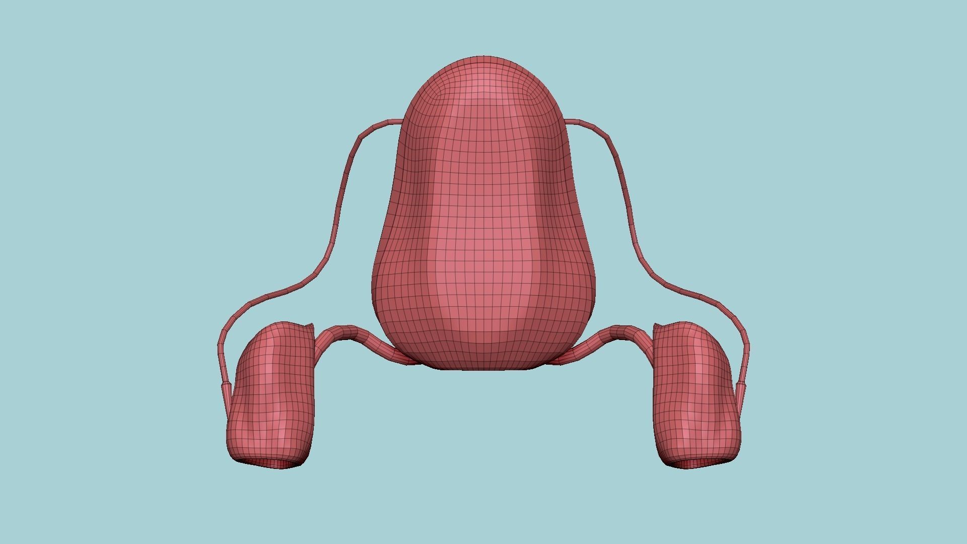 Jetpack H04 Red Black - SciFi Character Design Low-poly 3D model_13