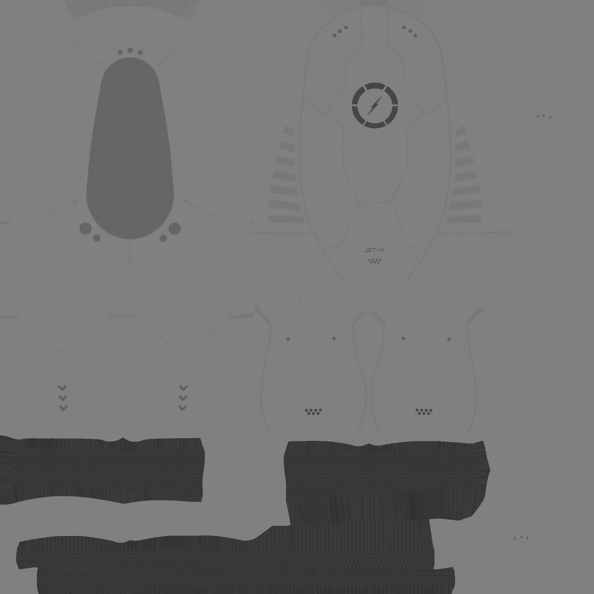 Jetpack H05 Yellow Black - SciFi Character Design Low-poly 3D model_22