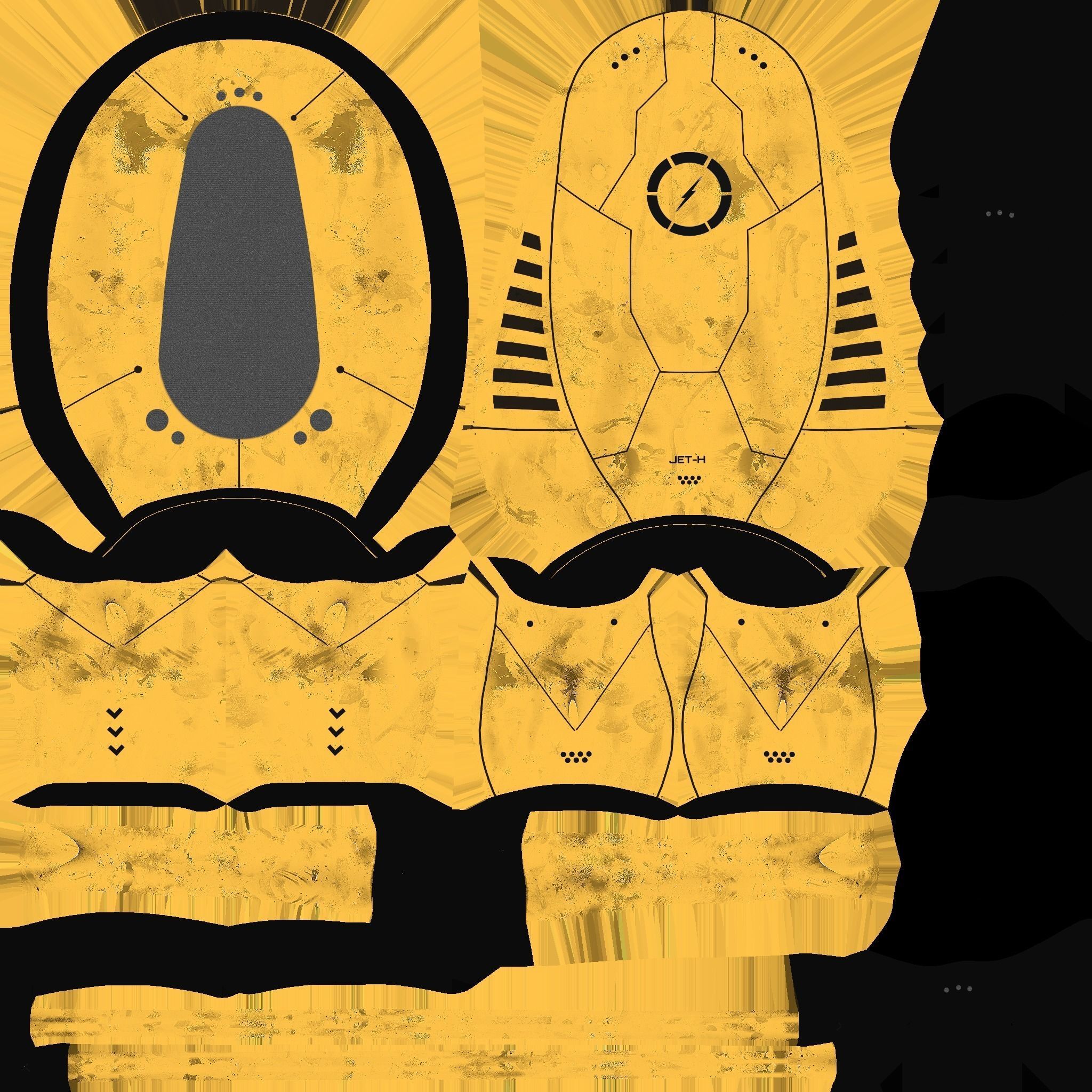 Jetpack H05 Yellow Black - SciFi Character Design Low-poly 3D model_20