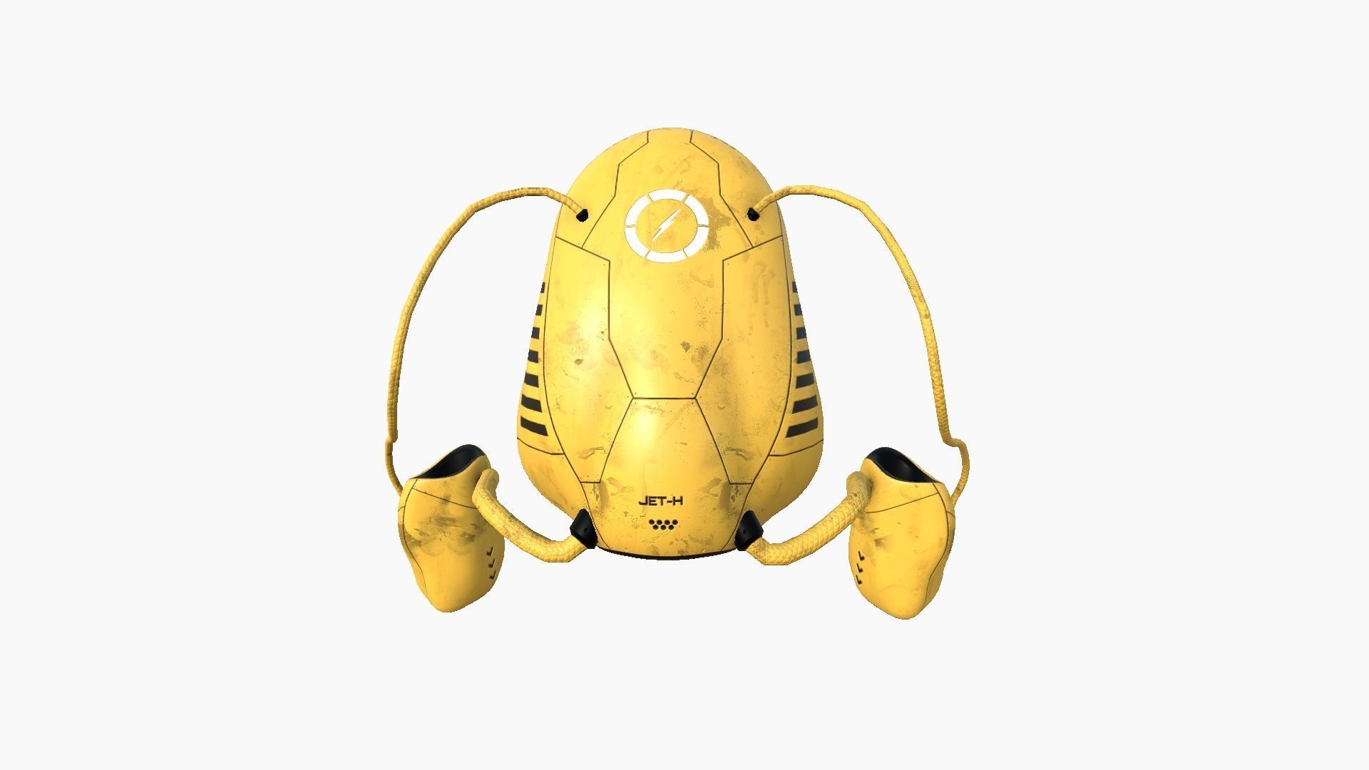 Jetpack H05 Yellow Black - SciFi Character Design Low-poly 3D model_1