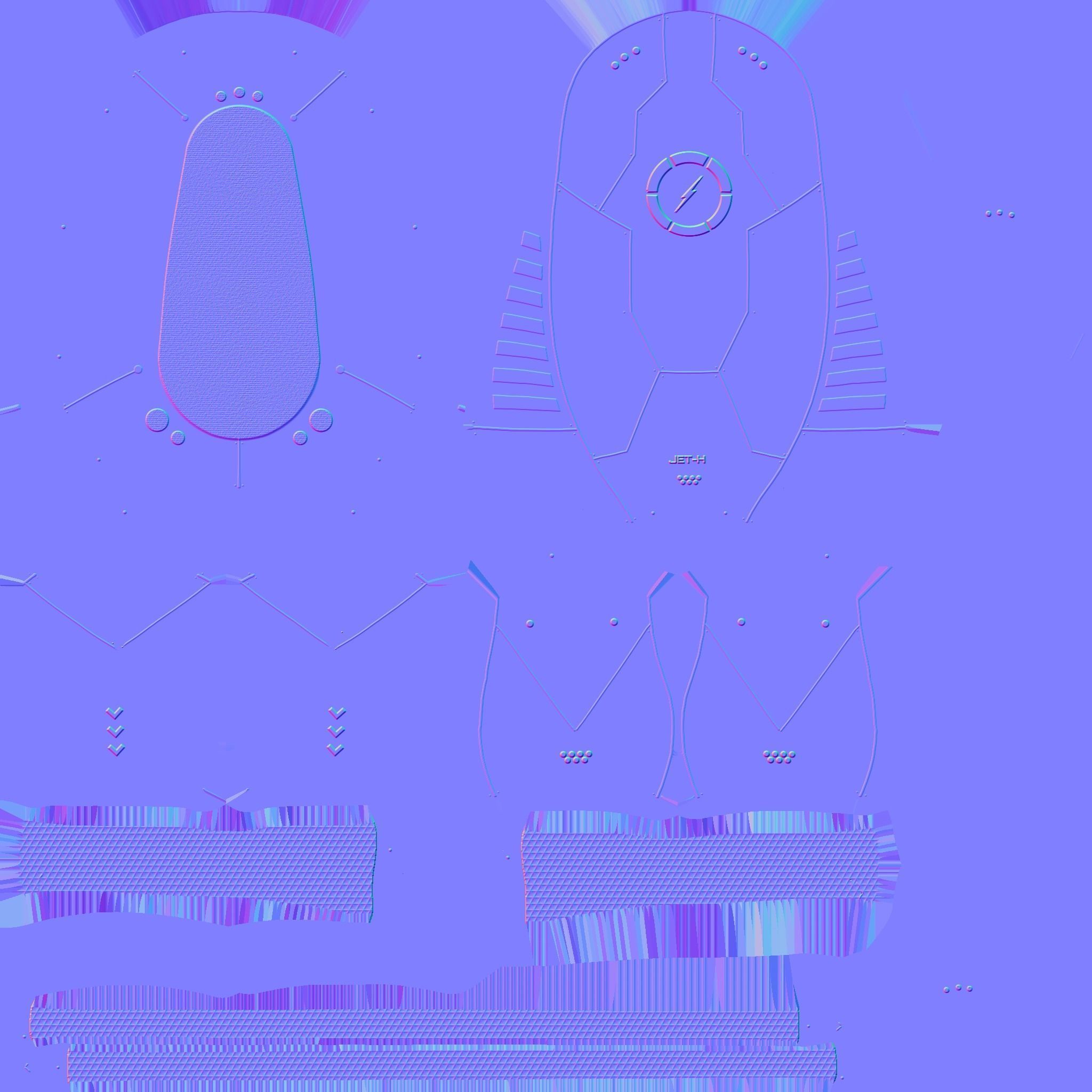 Jetpack H05 Yellow Black - SciFi Character Design Low-poly 3D model_24