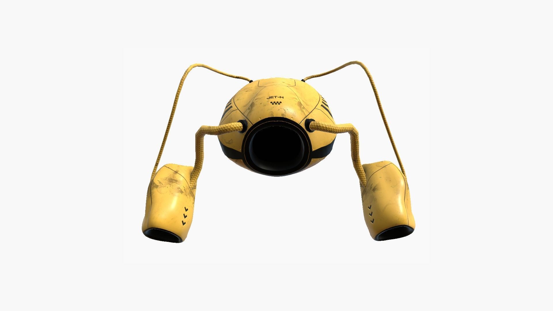 Jetpack H05 Yellow Black - SciFi Character Design Low-poly 3D model_4