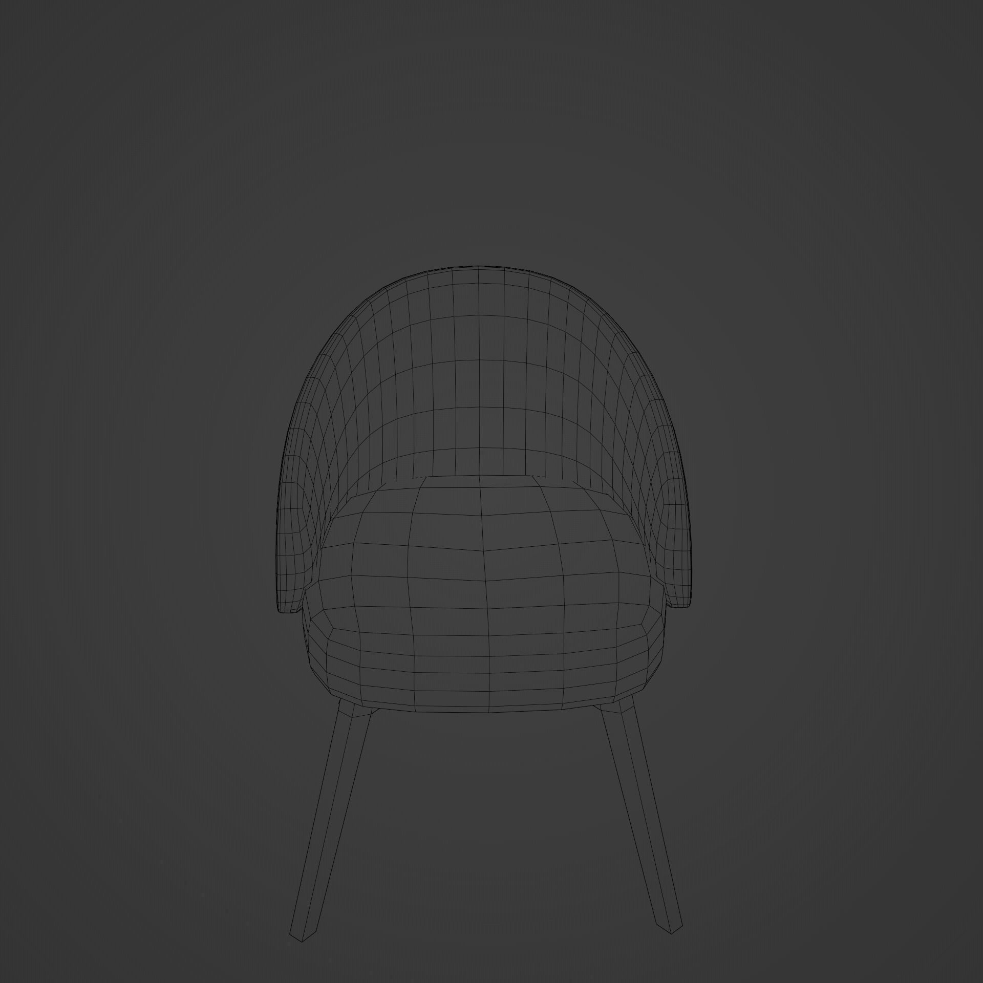 Chair 3 Low-poly 3D model_5