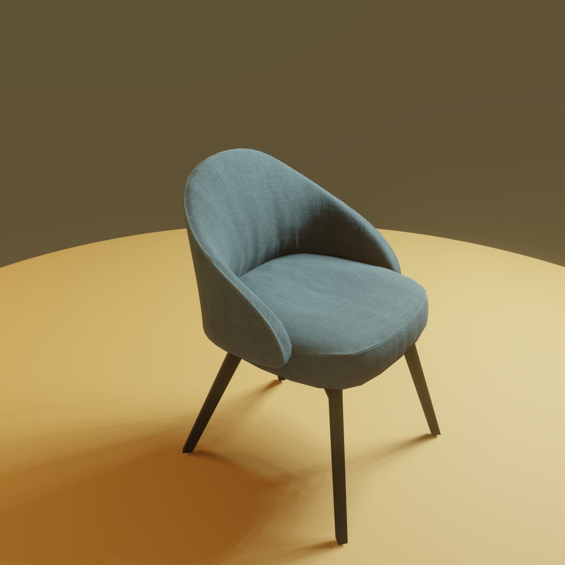 Chair 3 Low-poly 3D model_2