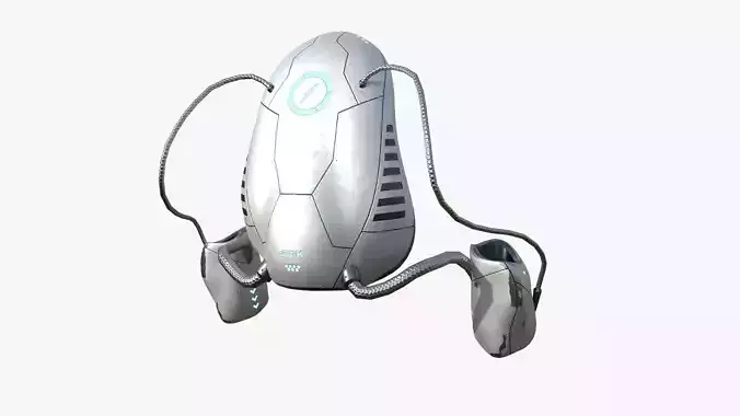 Jetpack H07 Light Steel - SciFi Character Design Low-poly 3D model