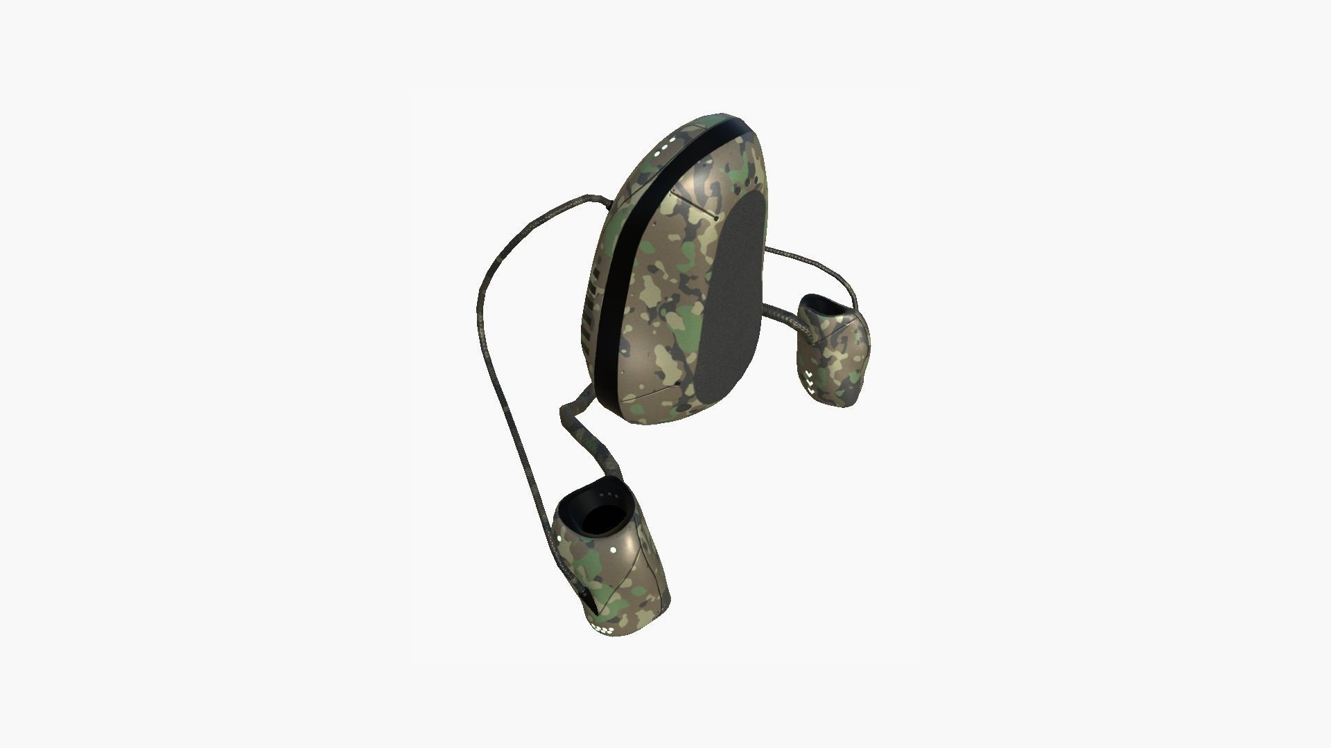 Jetpack H08 Green Camouflage - SciFi Character Design Low-poly 3D model_3