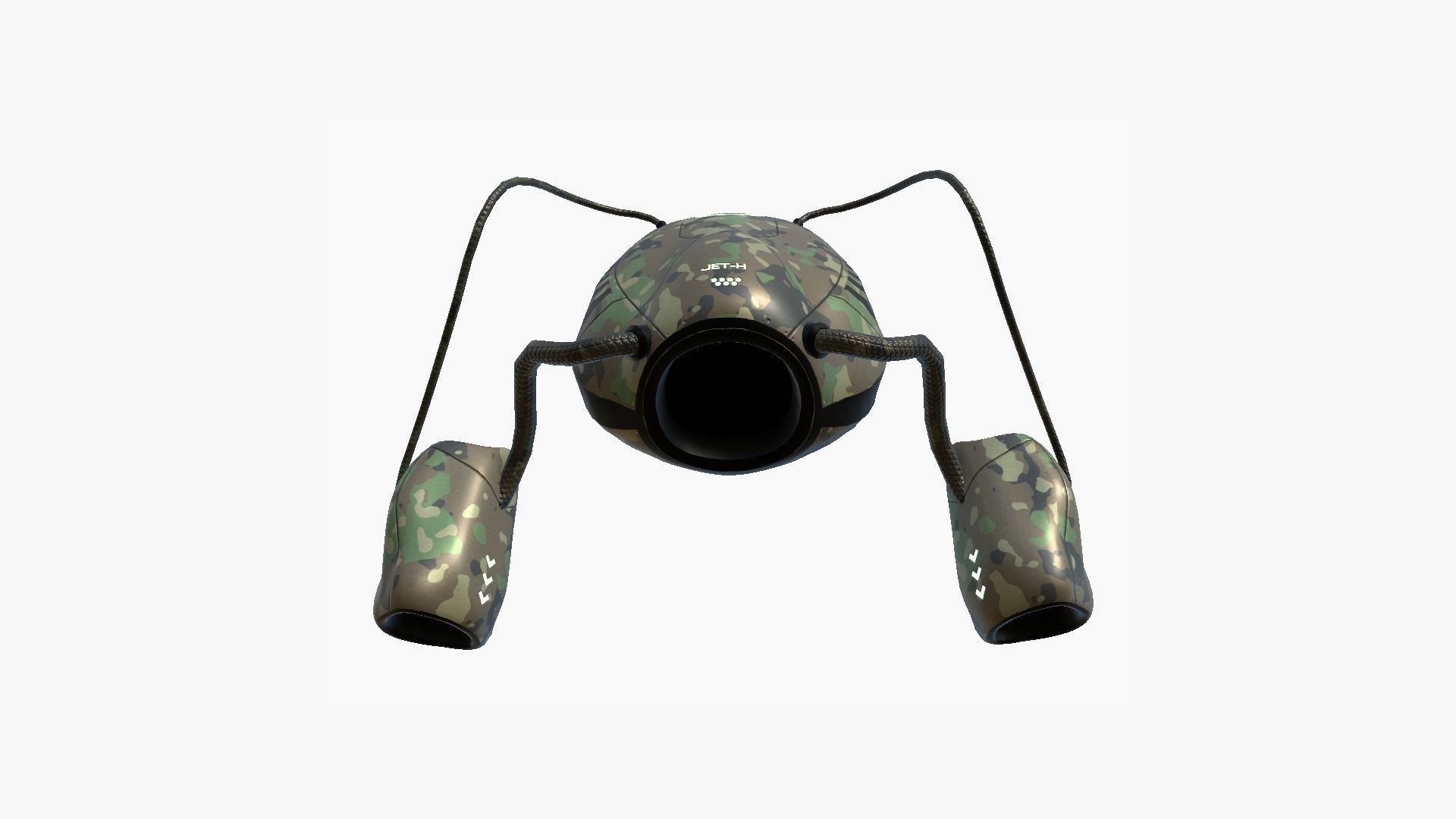 Jetpack H08 Green Camouflage - SciFi Character Design Low-poly 3D model_4