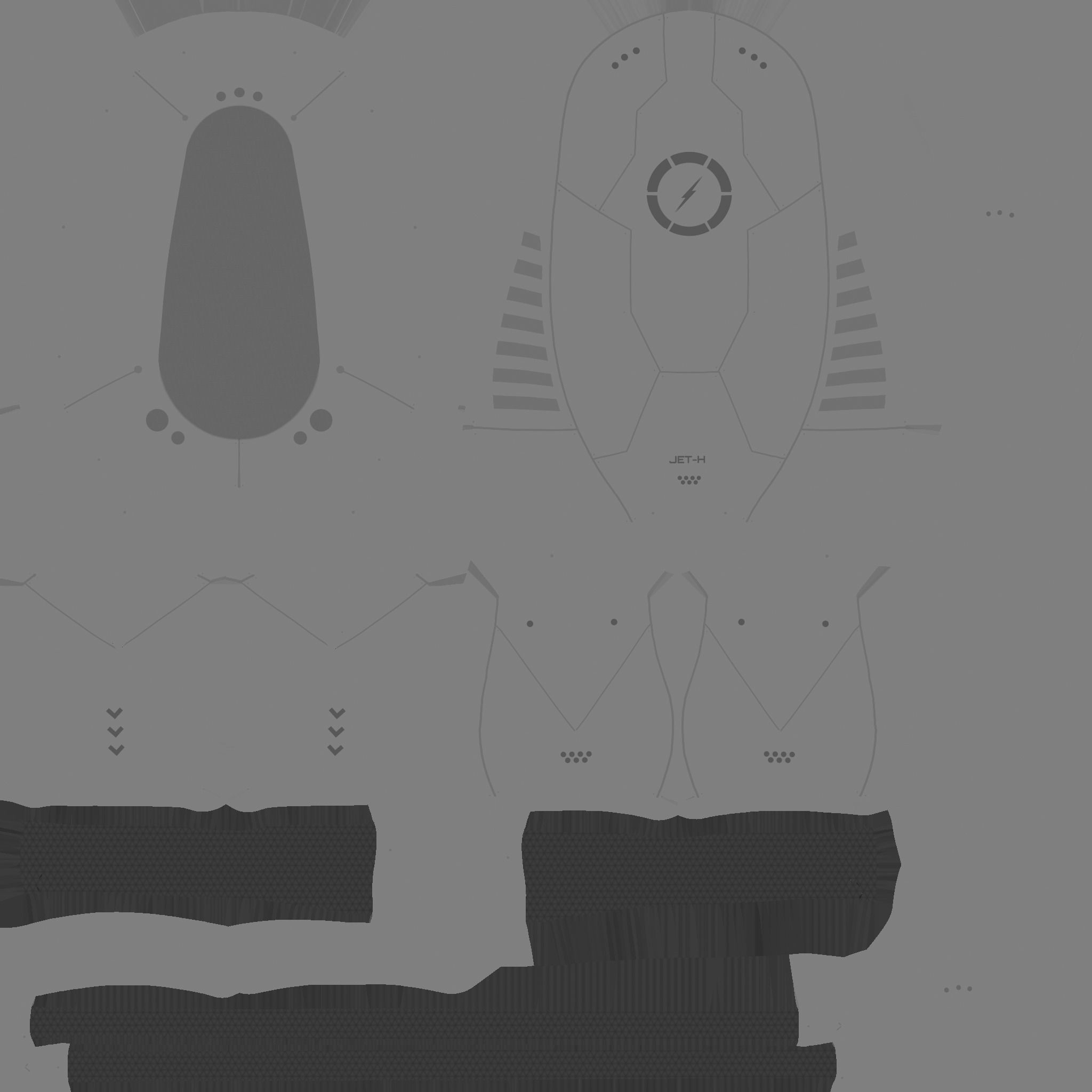 Jetpack H08 Green Camouflage - SciFi Character Design Low-poly 3D model_22