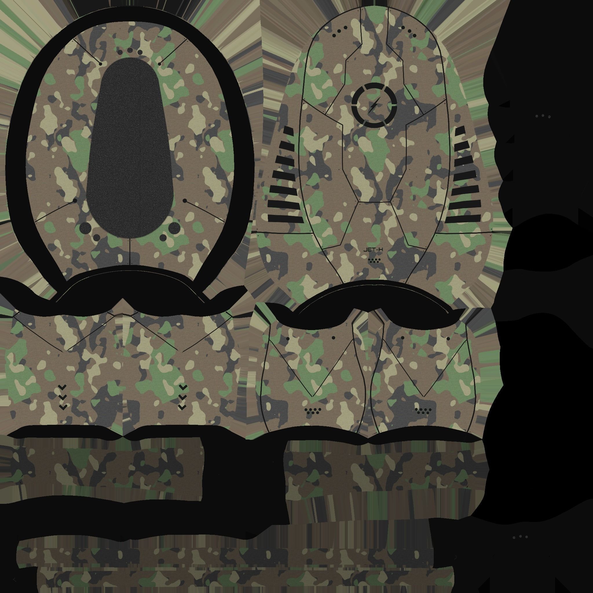 Jetpack H08 Green Camouflage - SciFi Character Design Low-poly 3D model_20