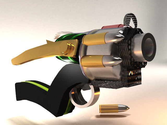 Fantasy Pistol - Game ready  Low-poly 3D model_1