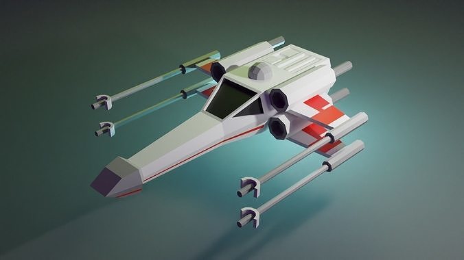 Spaceship star wars x - wing fighter Free low-poly 3D model
