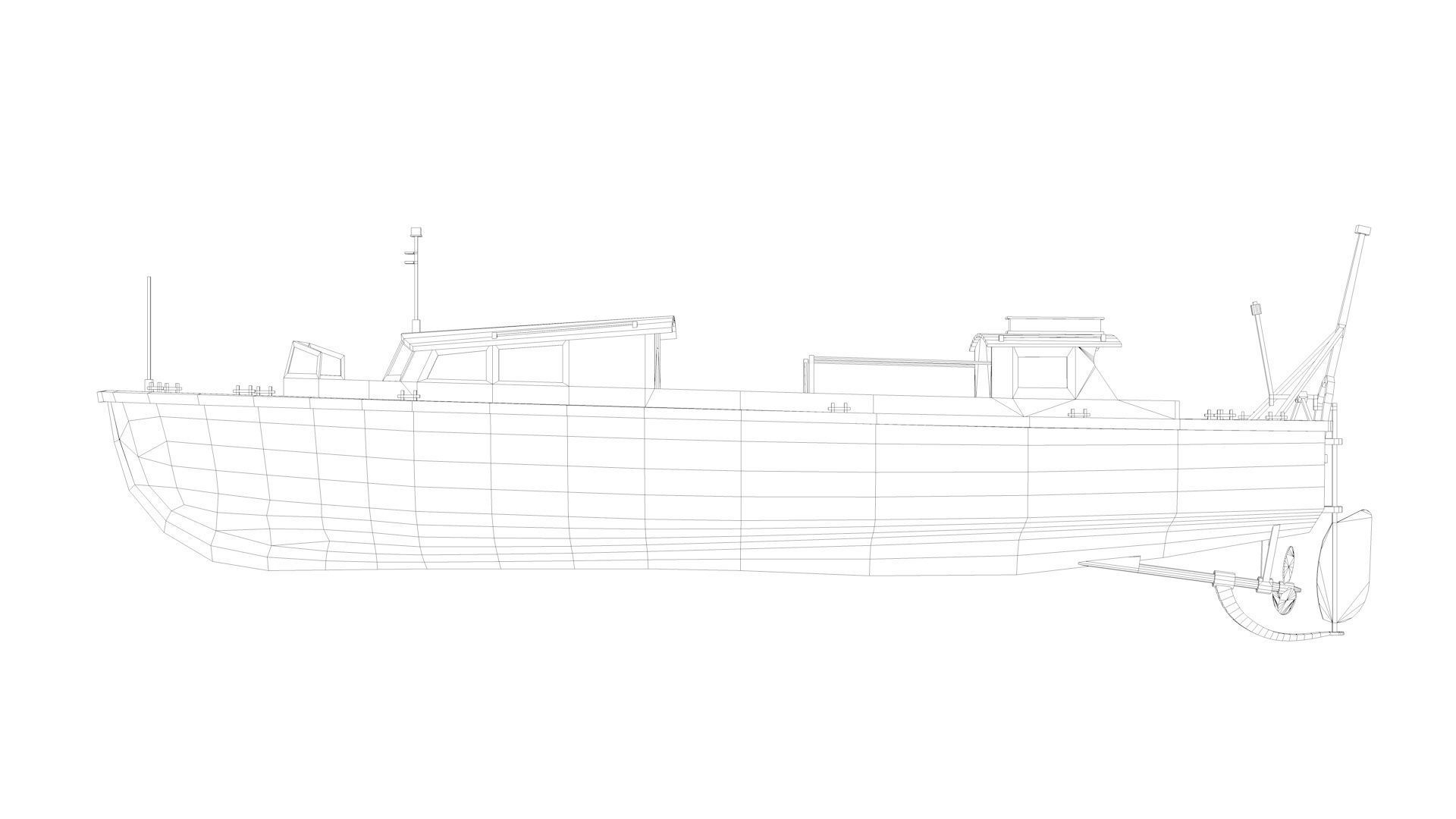 Lifeboat - Type 7 - World War 2 Warship 3D model_8
