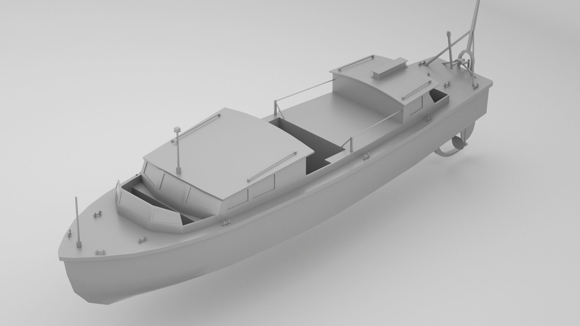 Lifeboat - Type 7 - World War 2 Warship 3D model_1