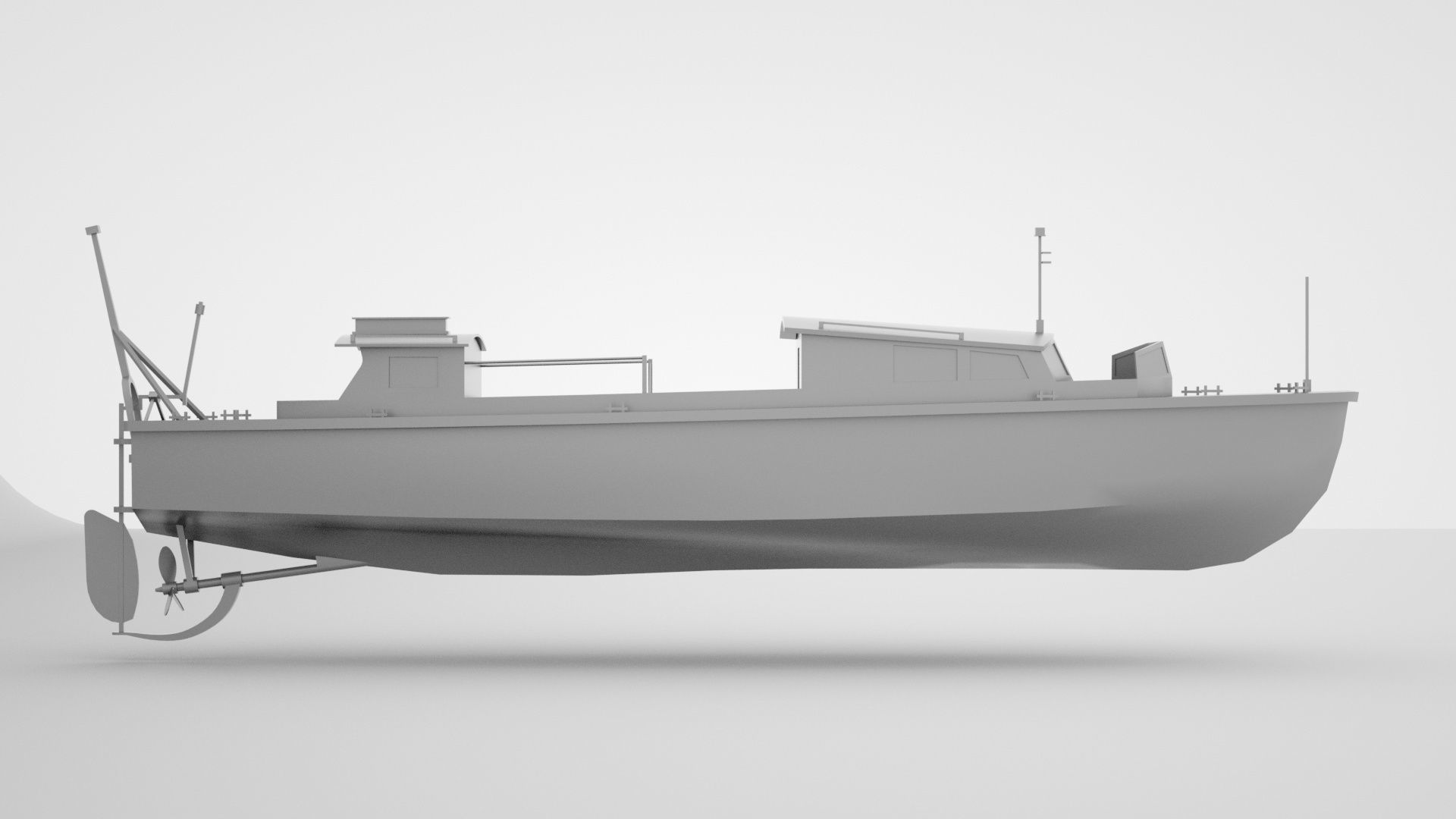 Lifeboat - Type 7 - World War 2 Warship 3D model_4