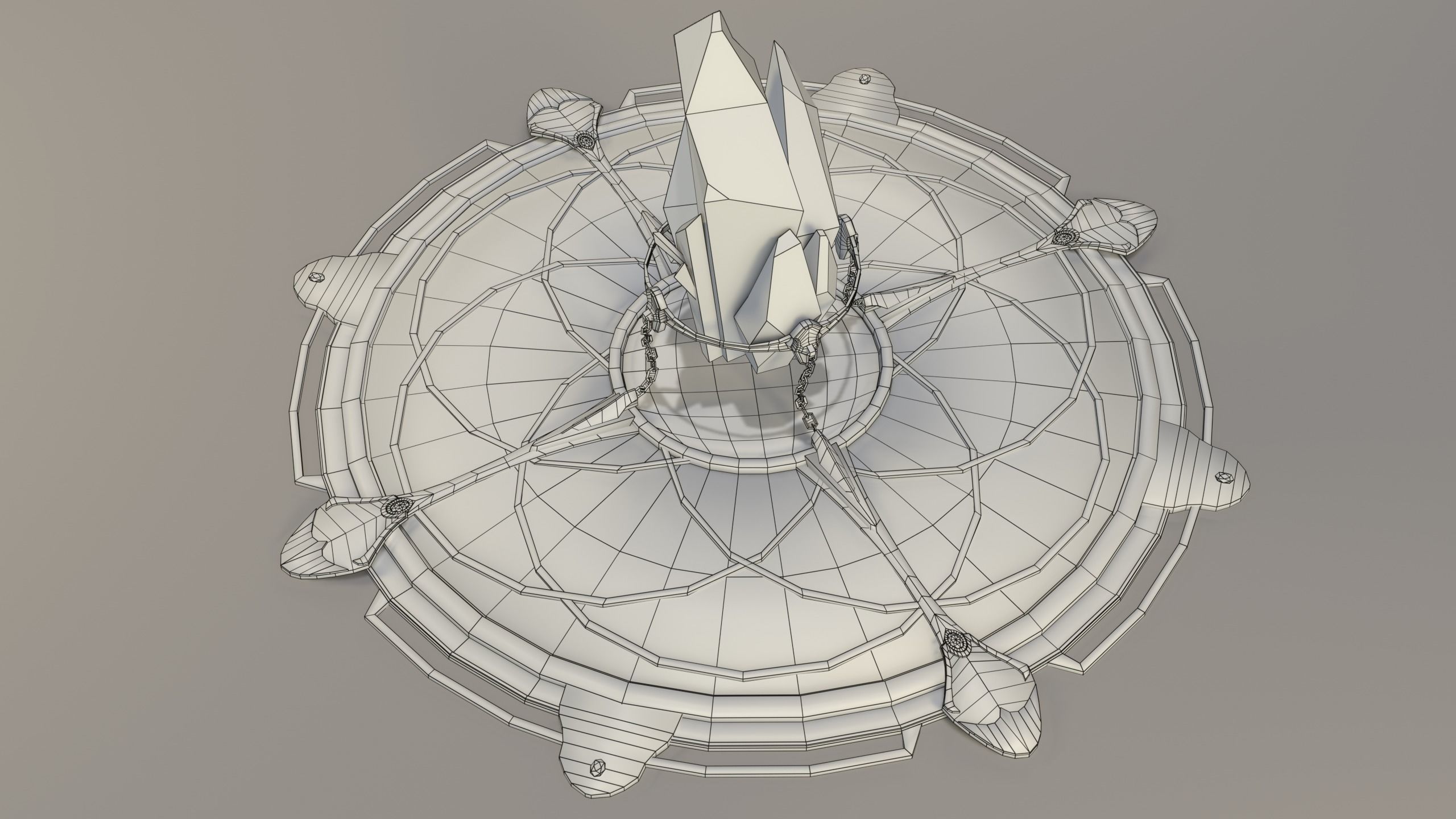 Low-poly Ancient Floating Shrine Low-poly 3D model_7