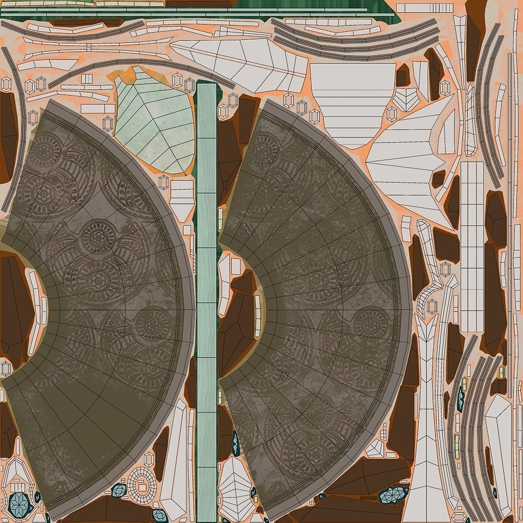 Low-poly Ancient Floating Shrine Low-poly 3D model_10