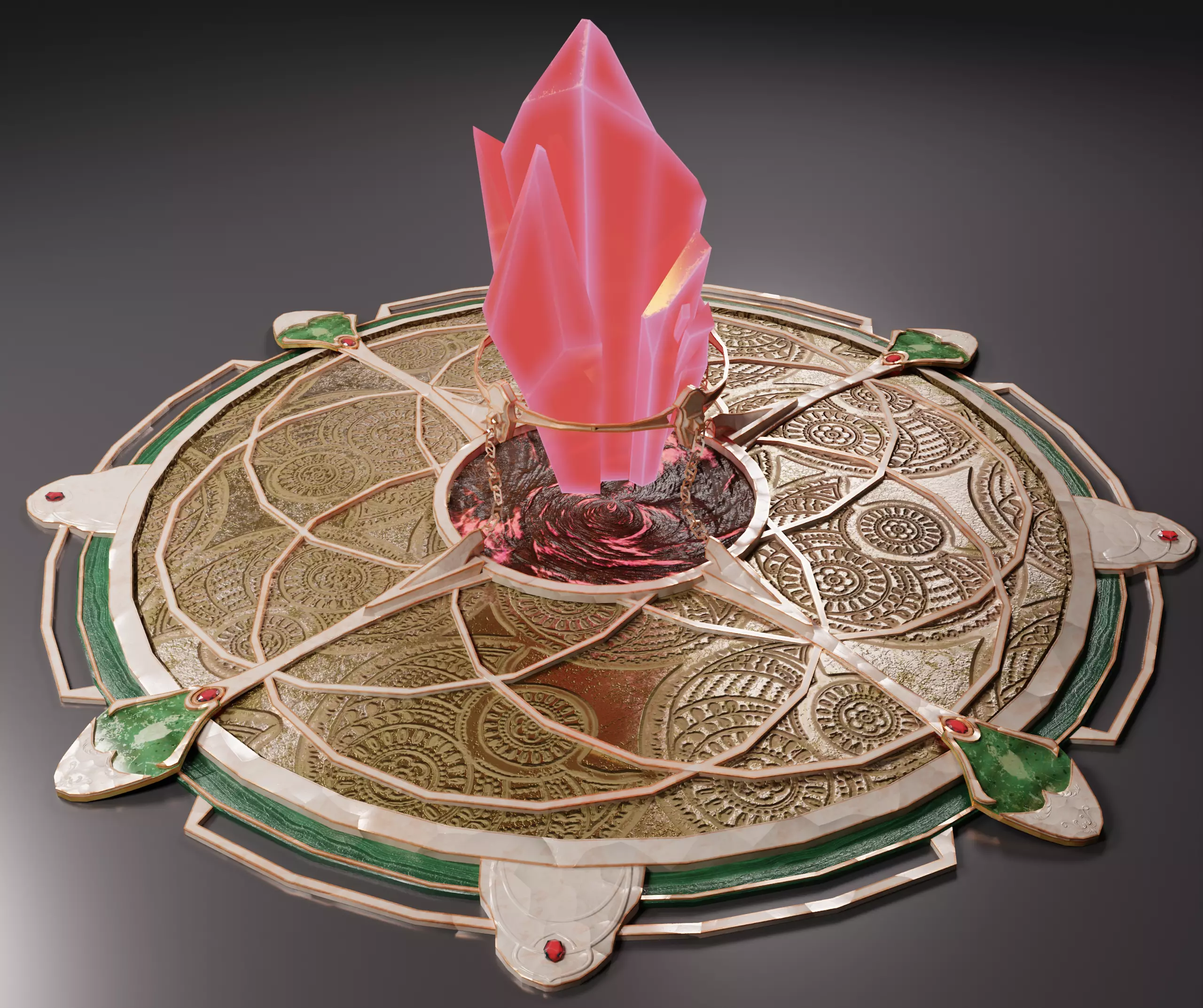 Low-poly Ancient Floating Shrine Low-poly 3D model_0