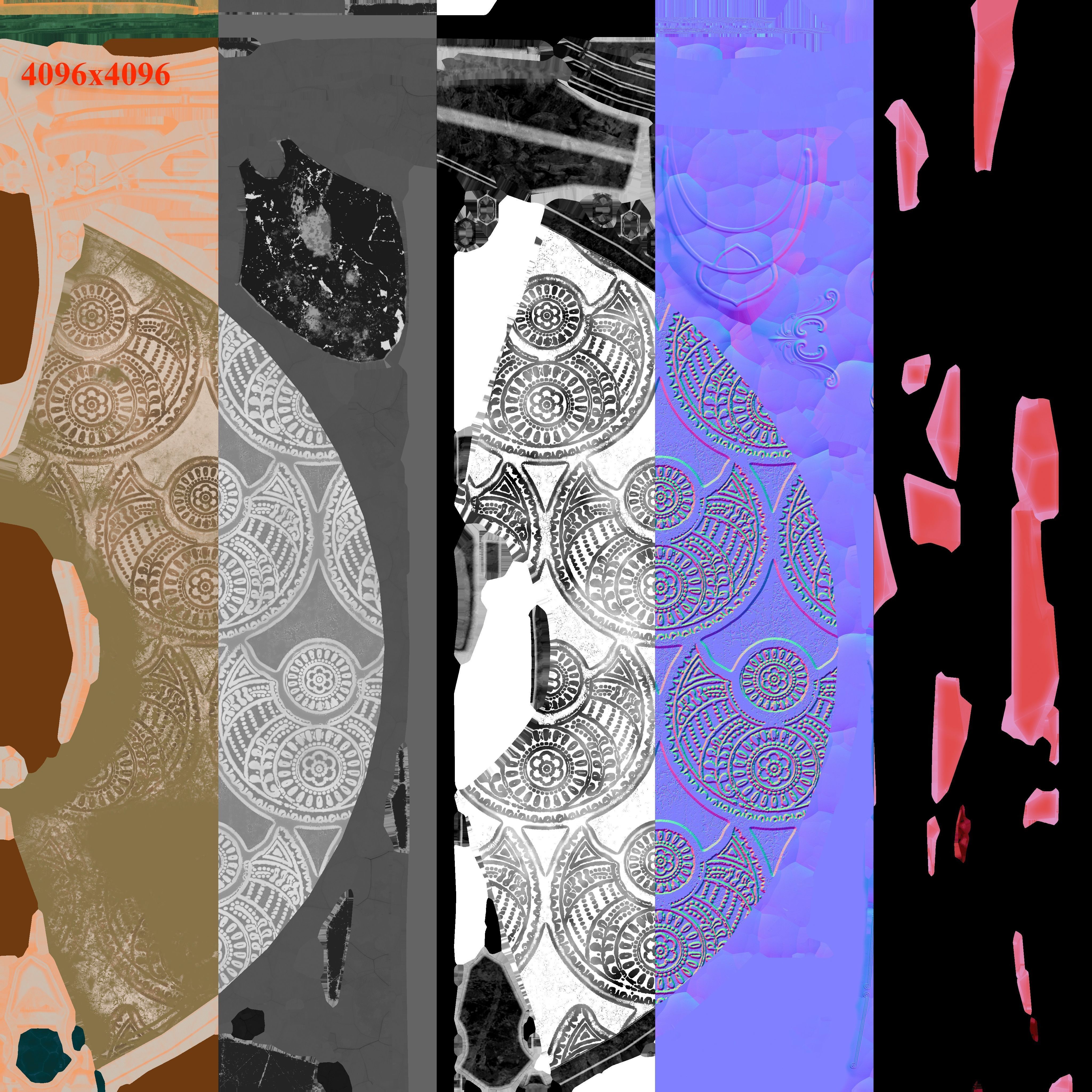 Low-poly Ancient Floating Shrine Low-poly 3D model_8