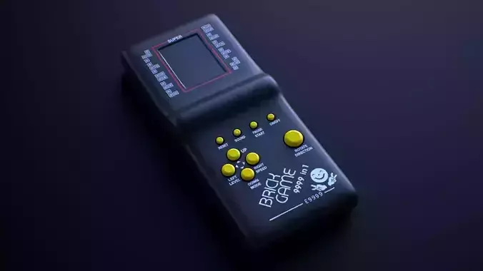 Handheld Tetris Brick Game Low-poly 3D model