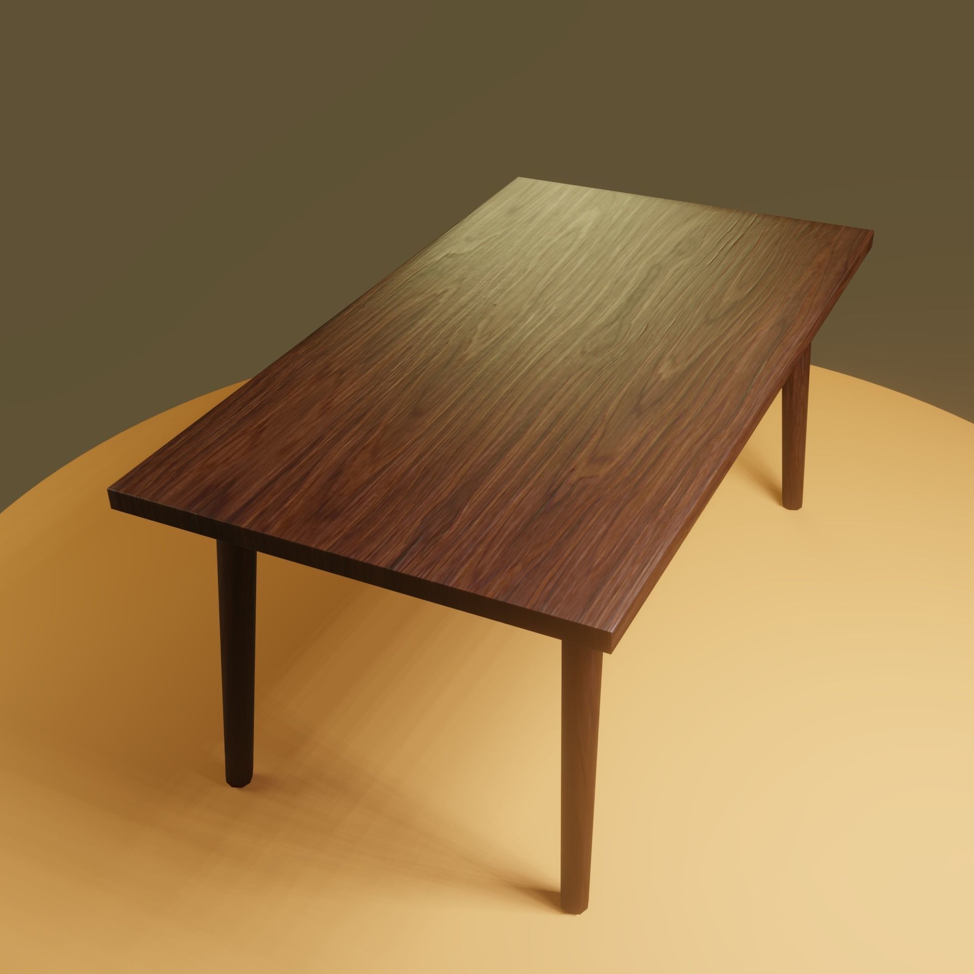 Table wooden Low-poly 3D model_2
