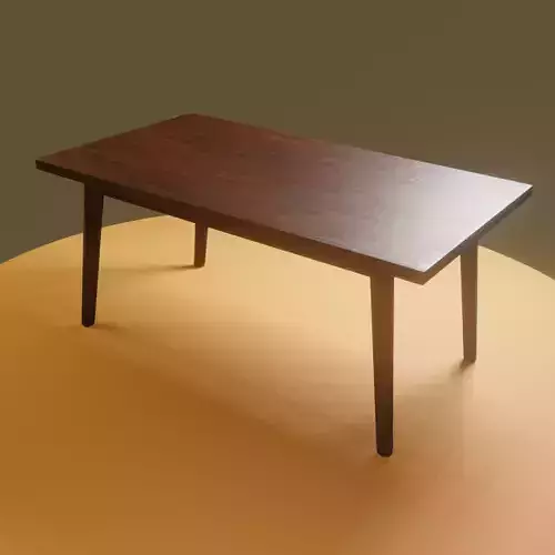 Table wooden Low-poly 3D model