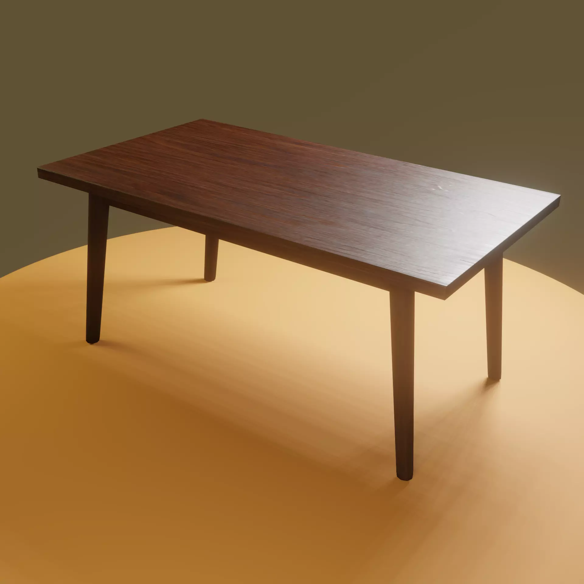 Table wooden Low-poly 3D model_0