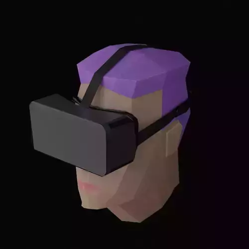 LowPoly Head With VR Headset