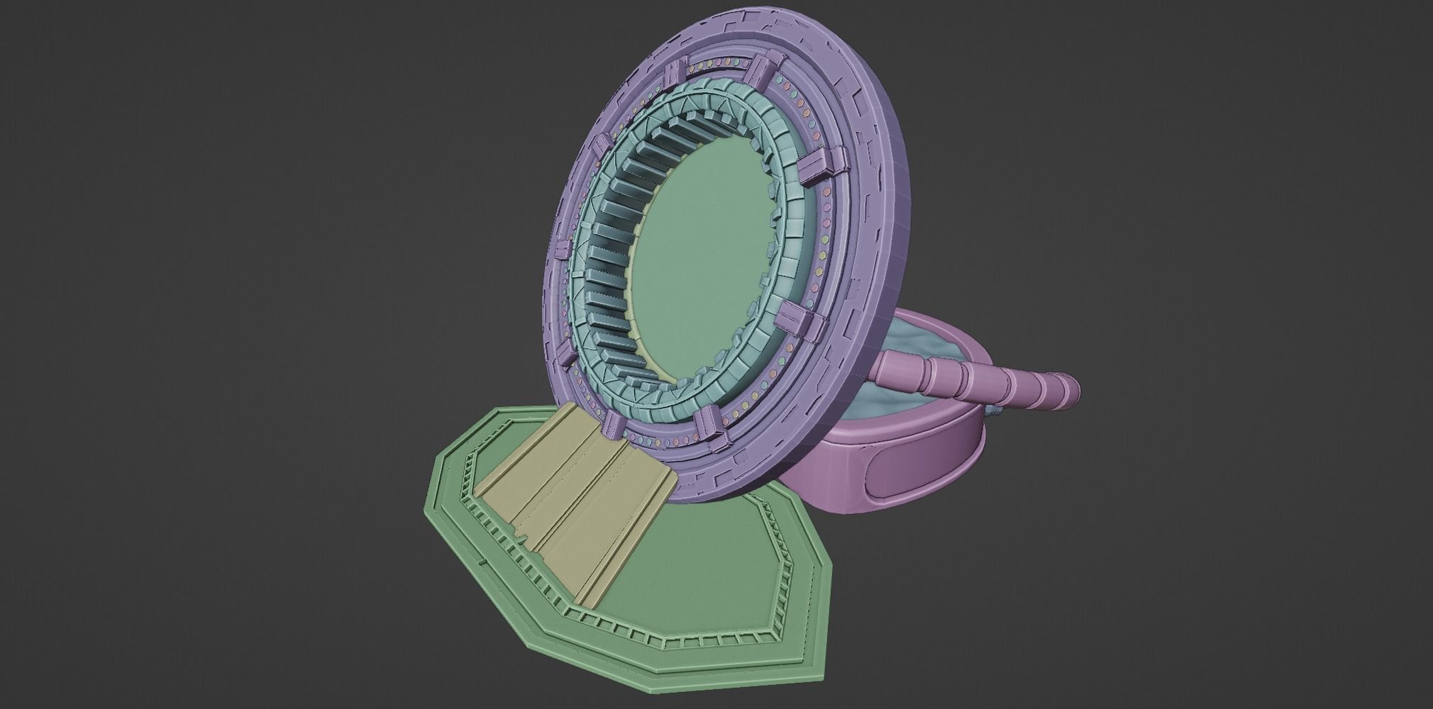 Sci Fi time travel portal Free 3D model_10