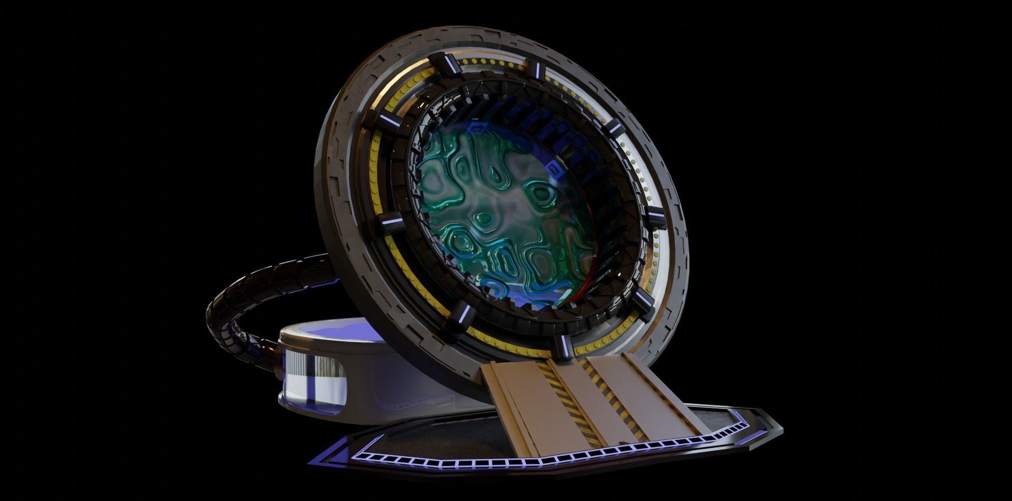 Sci Fi time travel portal Free 3D model_2