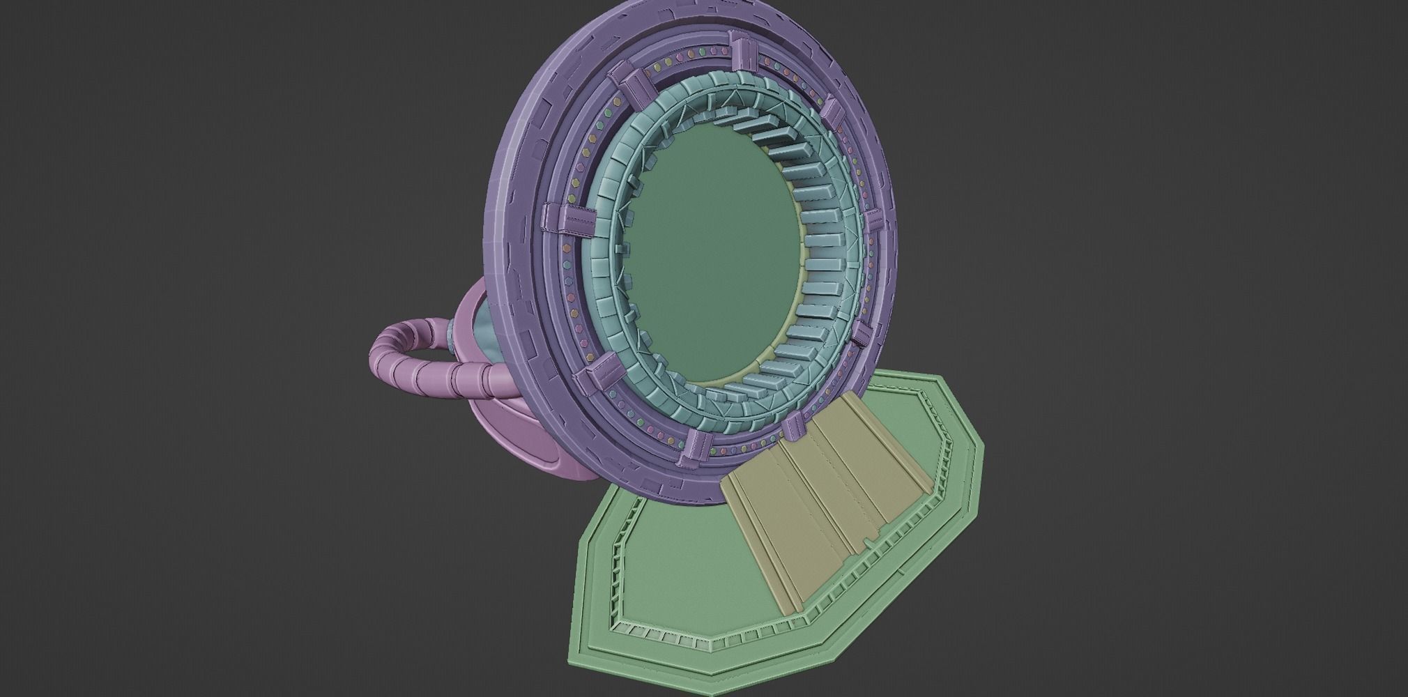 Sci Fi time travel portal Free 3D model_12