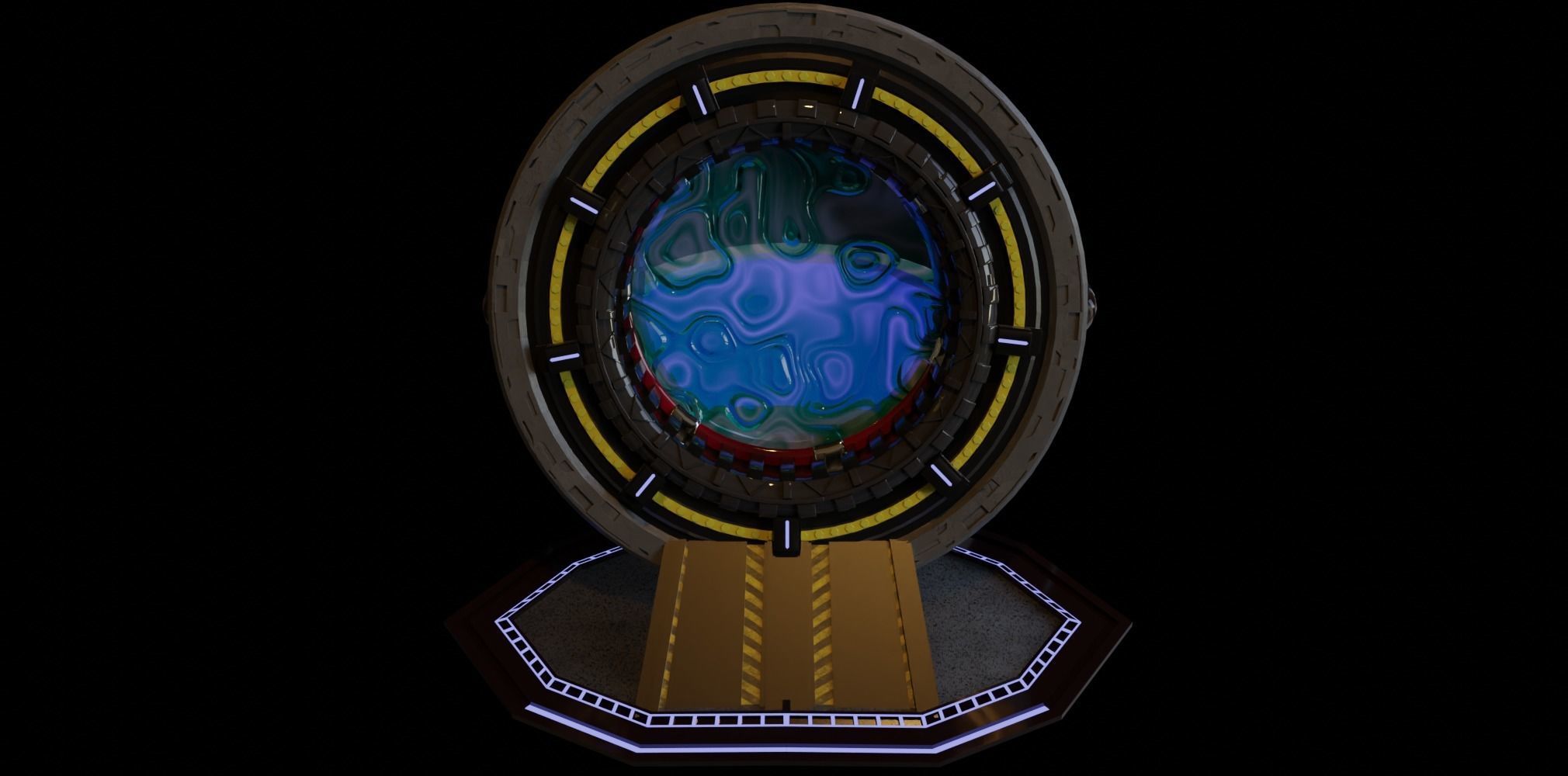 Sci Fi time travel portal Free 3D model_5