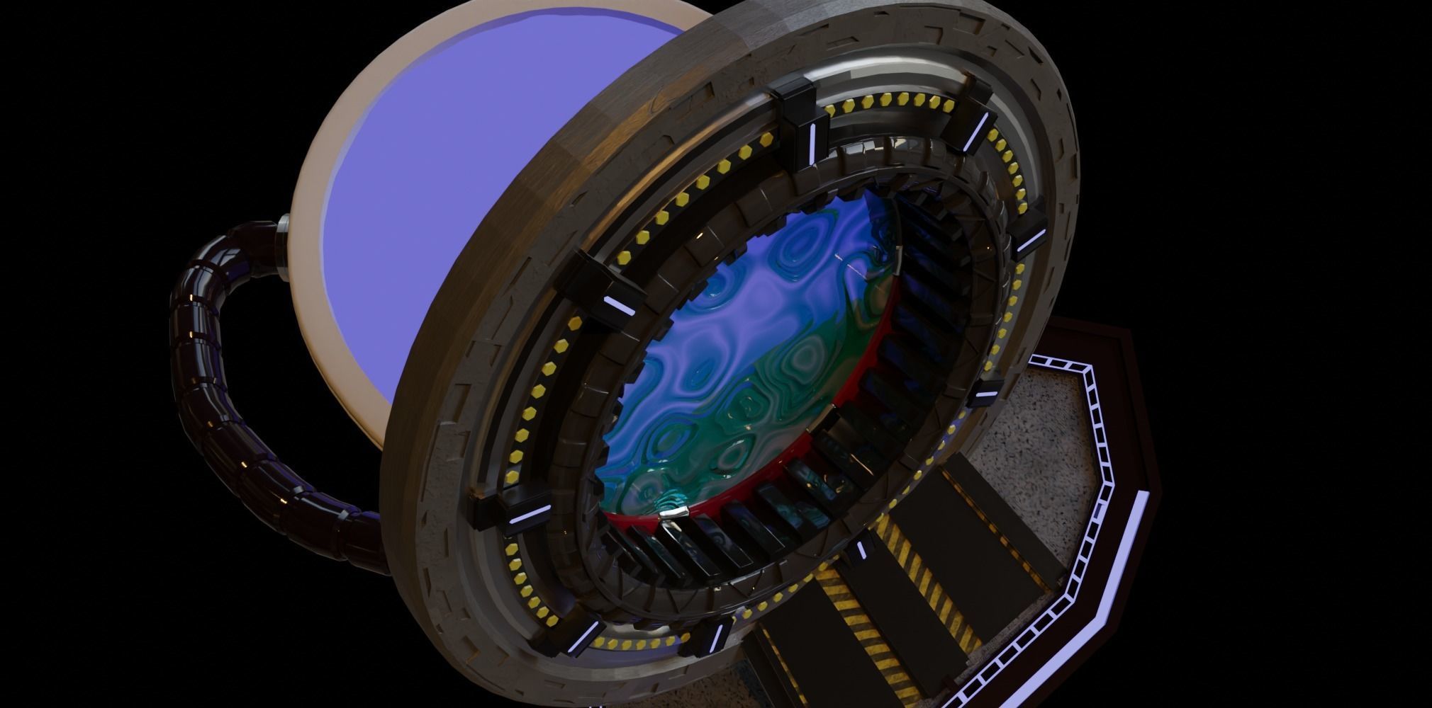 Sci Fi time travel portal Free 3D model_6