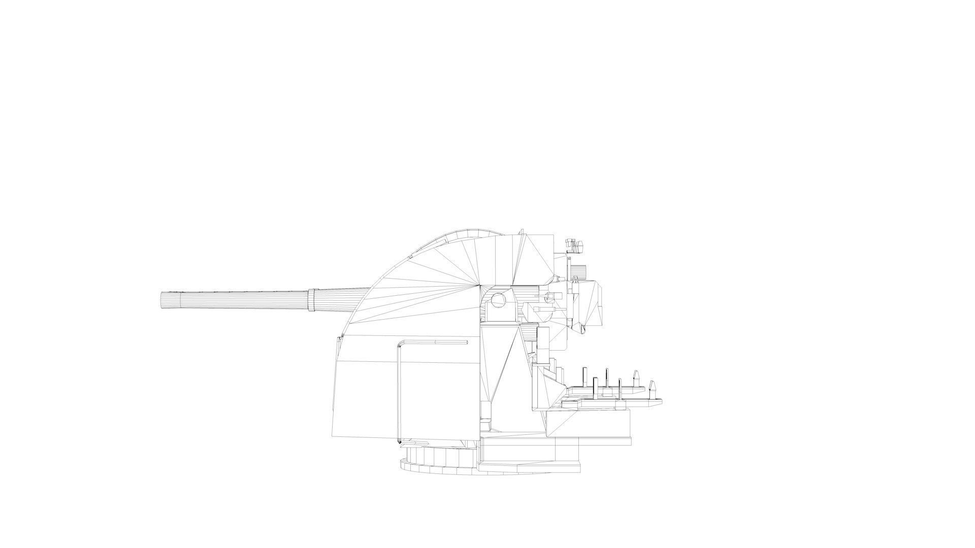 Bofors QF Twin 4 inch 102mm Naval Gun Mk XVI 3D model | CGTrader