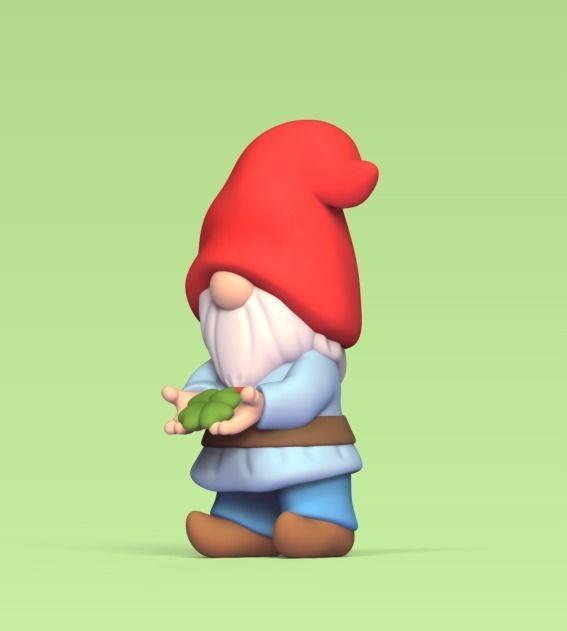 Gnome Giving Clover 3D print model_1