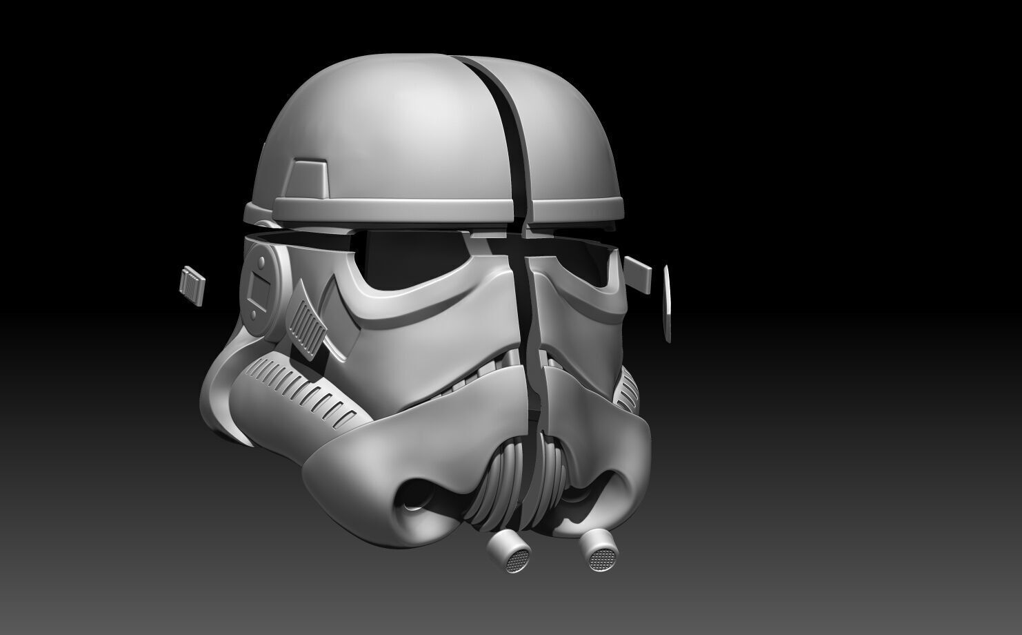 Stormtrooper helmet life size scale from Rouge one 3D print model_3