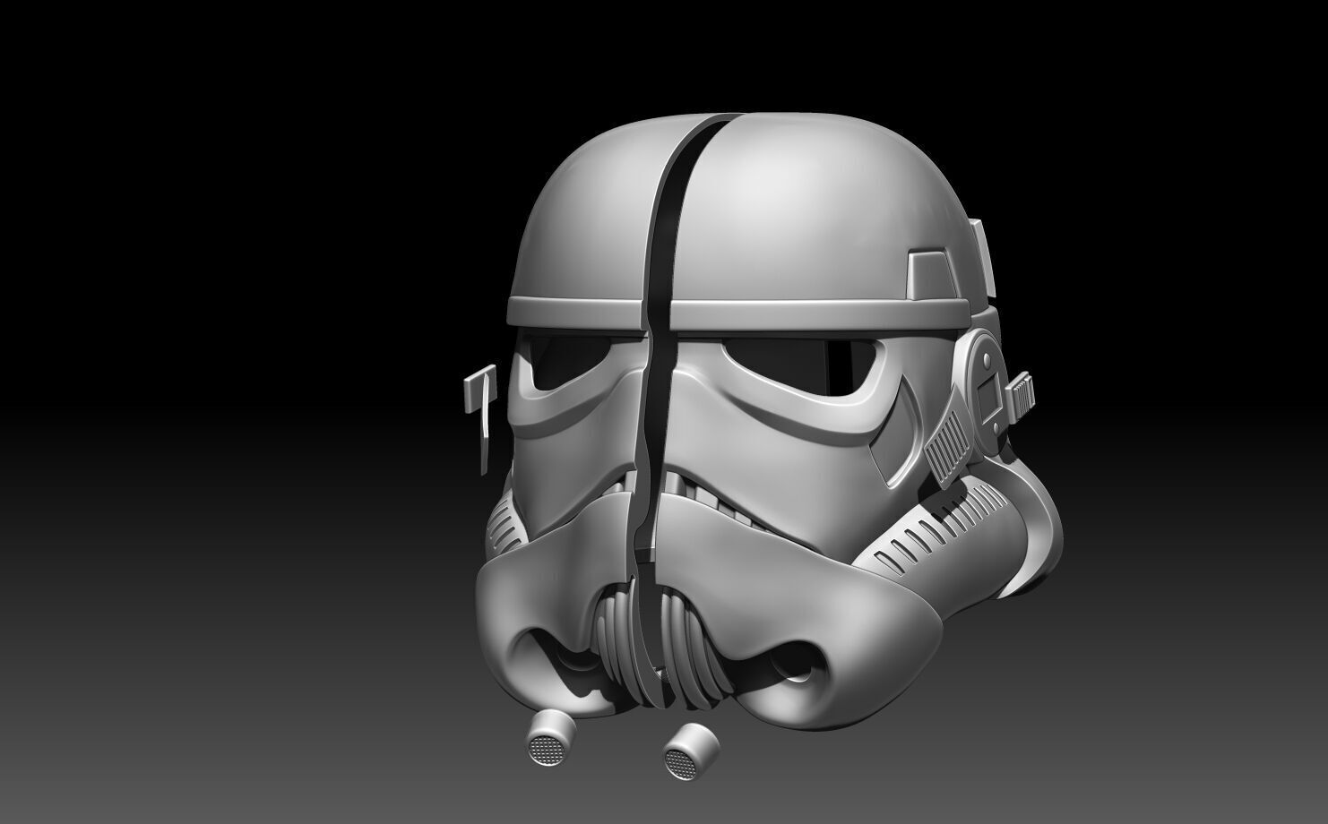 Stormtrooper helmet life size scale from Rouge one 3D print model_11