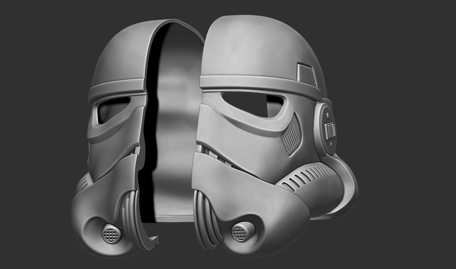 Stormtrooper helmet life size scale from Rouge one 3D print model_14