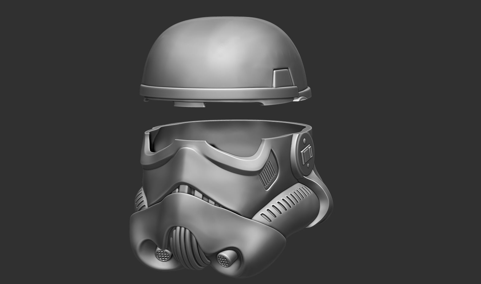 Stormtrooper helmet life size scale from Rouge one 3D print model_16