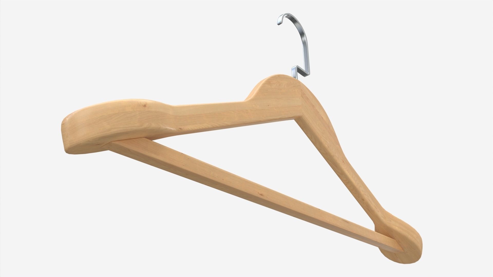 Hanger For Clothes Wooden 01 Light 3D model_2