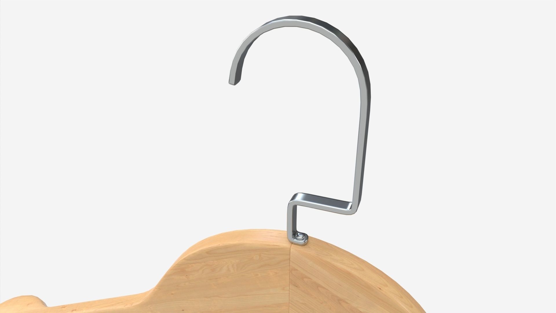 Hanger For Clothes Wooden 01 Light 3D model_1