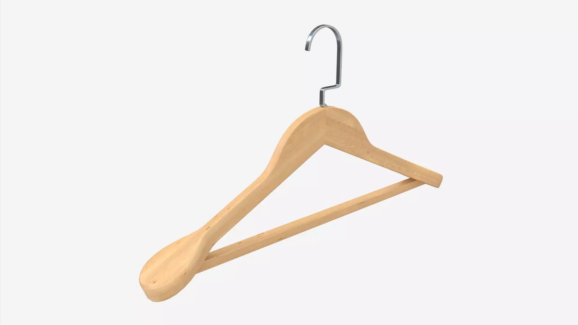 Hanger For Clothes Wooden 01 Light 3D model_0