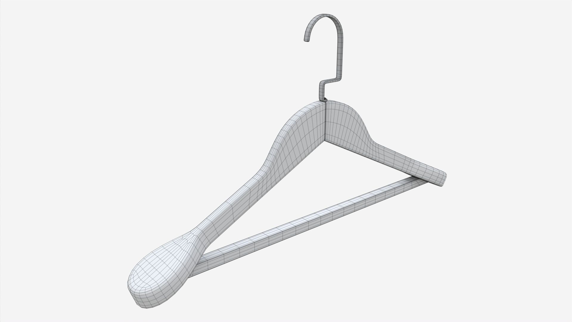 Hanger For Clothes Wooden 01 Light 3D model_5